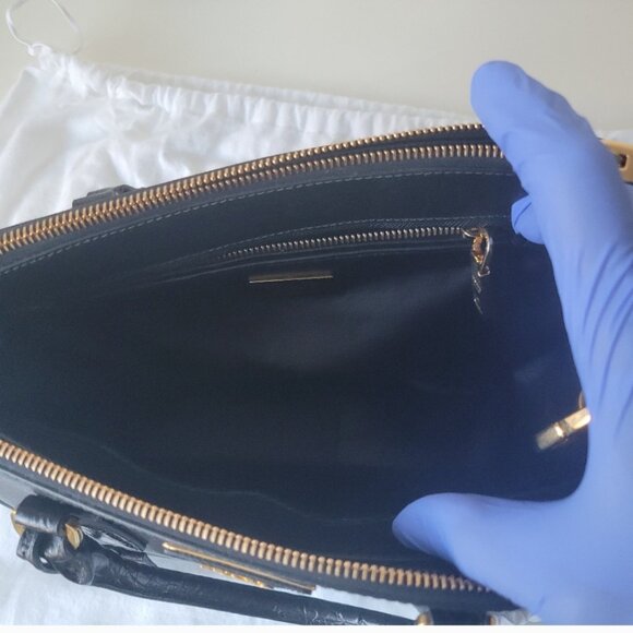 PRADA Crocodile Galleria Saffiano Leather Black Bag - Picture 12 of 16